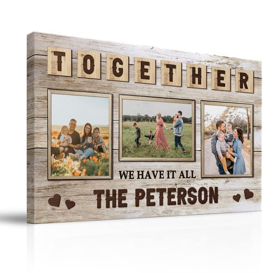 Personalized Family Canvas Together Photo Frame Of Family