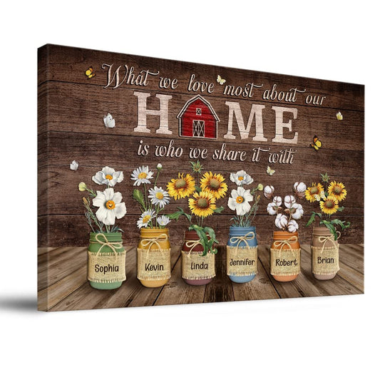 Personalized Family Canvas What We Love Most About Our Home