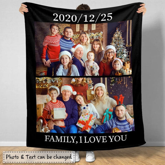Personalized Family Photo Blanket of Family Members