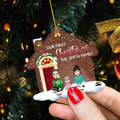 Personalized Family of Three Christmas Ornament