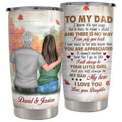 Personalized Father And Daughter Tumbler To My Dad For Daddy Papa