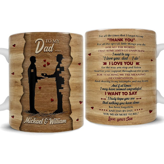 Personalized Father And Son Mug Engraved Style