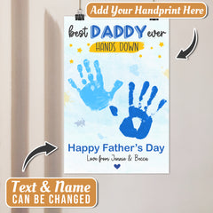 Personalized Father's Day Poster Best Daddy Ever Hands Down