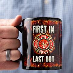 Personalized Firefighter Mug American Flag With Custom Name