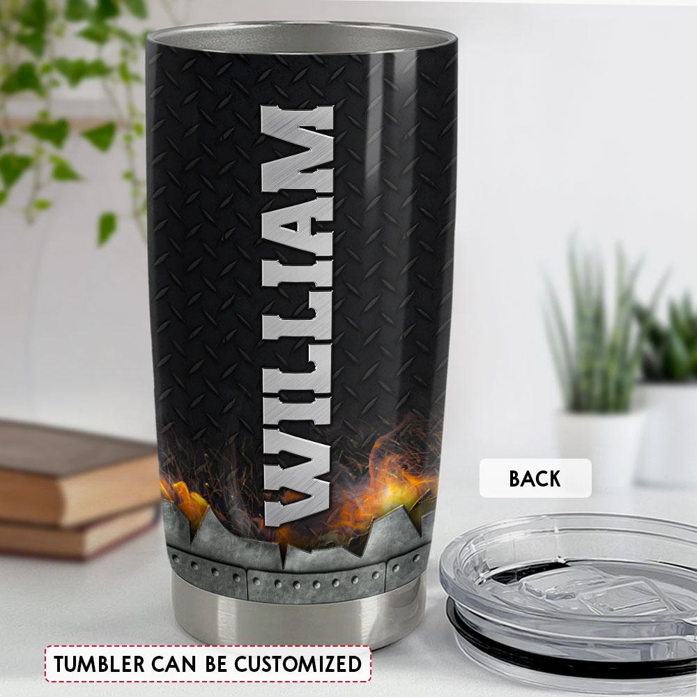 Personalized Firefighter Tumbler American Flag With Custom Name