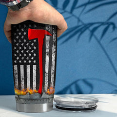 Personalized Firefighter Tumbler American Flag With Custom Name