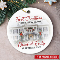 Personalized First Christmas In New Home Custom Photo House Ornament