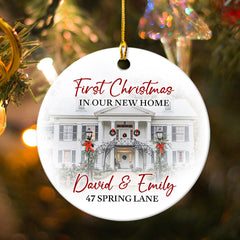 Personalized First Christmas In New Home Custom Photo House Ornament