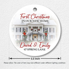 Personalized First Christmas In New Home Custom Photo House Ornament