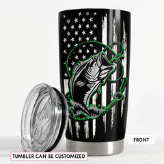 Personalized Fishing Tumbler US Flag With Customize Name