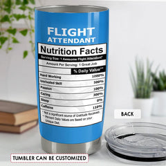Personalized Flight Attendant Tumbler Nutrition Facts