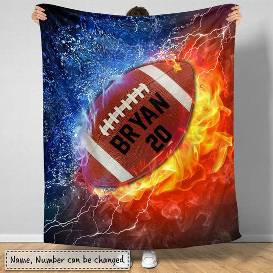 Personalized Football Blanket Custom Number