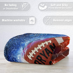Personalized Football Blanket Custom Number