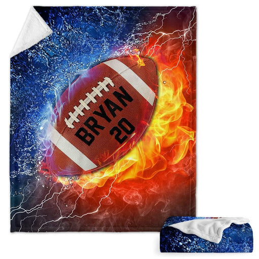 Personalized Football Blanket Custom Number