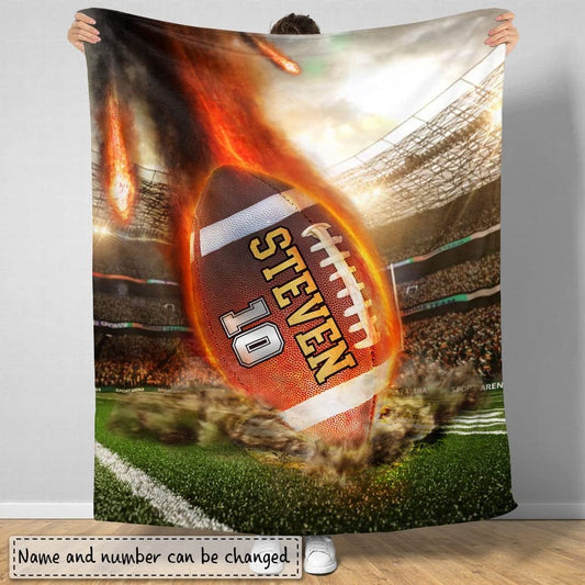 Personalized Football Blanket Fan Lovers Gift