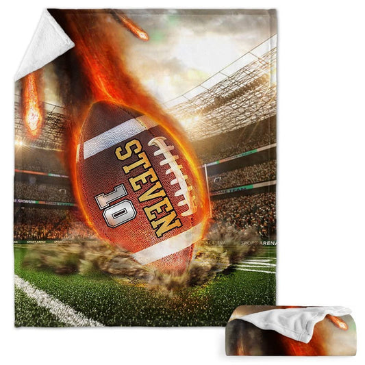 Personalized Football Blanket Fan Lovers Gift