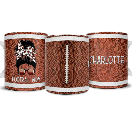 Personalized Football Mom Mug With Custom Name