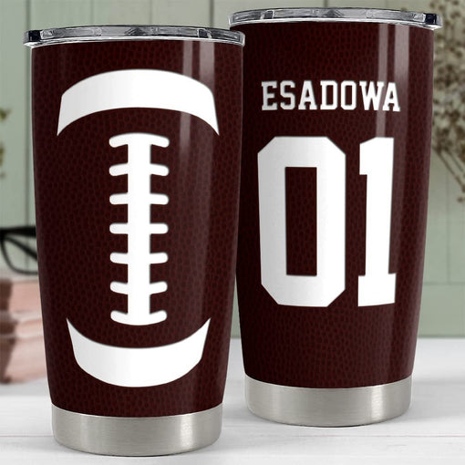 Personalized Football Tumbler UniForm Custom For Men Boy Sport Lover