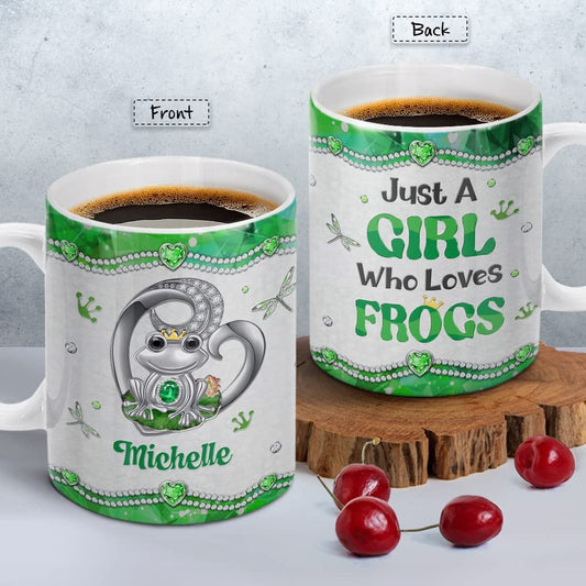 Personalized Frog Mug Jewelry Style Girl Love Frogs