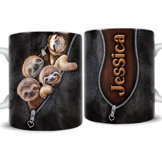 Personalized Funny Sloth Mug For Animal Lover Girl