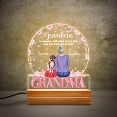 Personalized Grandma Night Light Gold In Her Heart