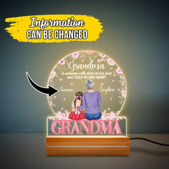 Personalized Grandma Night Light Gold In Her Heart