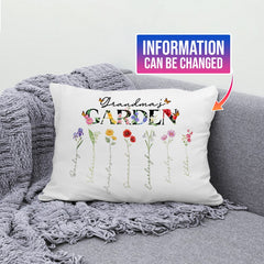 Personalized Grandma Pillow Grandma's Garden