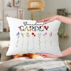 Personalized Grandma Pillow Grandma's Garden