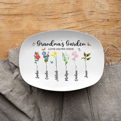 Personalized Grandma Platter Love Grows Here