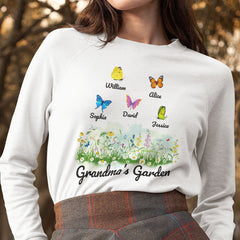 Personalized Grandma's Garden Butterflies Sweatshirt