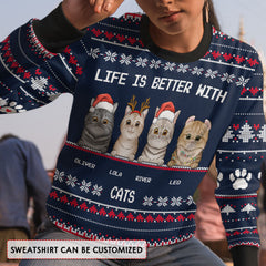 Personalized Unisex Ugly Sweatshirt Gift for Cat Lovers