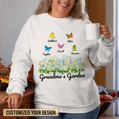 Personalized Grandma's Garden Butterflies Sweatshirt