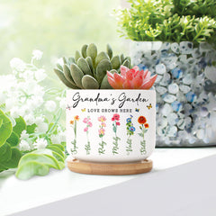 Personalized Grandma's Garden Plant Pot With Grandkids