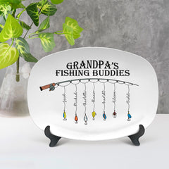 Personalized Grandpa Platter Grandpa's Fishing Buddies