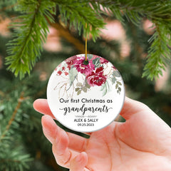 Personalized Grandparents Ornament Our First Christmas