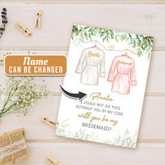 Personalized Greeting Card Will You Be My Bridesmaid