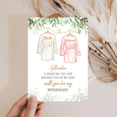 Personalized Greeting Card Will You Be My Bridesmaid