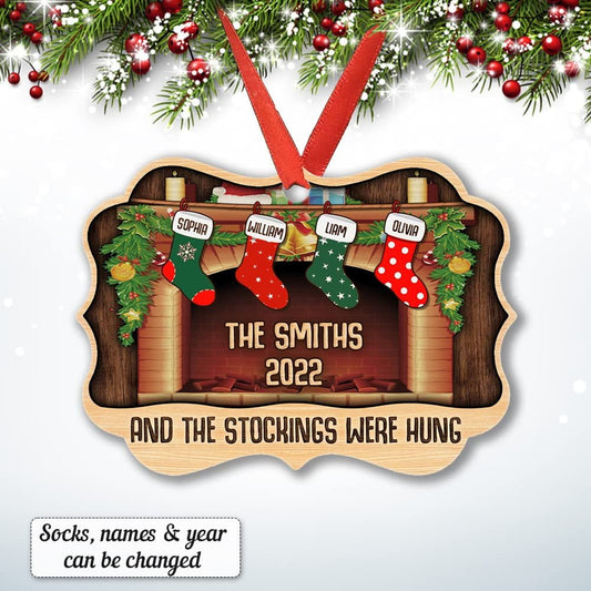 Personalized Hanging Socks Ornament Custom Family Names