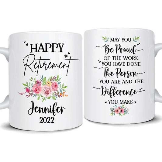 Personalized Happy Retirement Mug