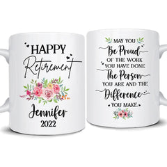 Personalized Happy Retirement Mug
