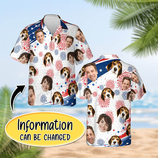 Personalized Hawaiian Shirt Custom Face Independence Day Gift