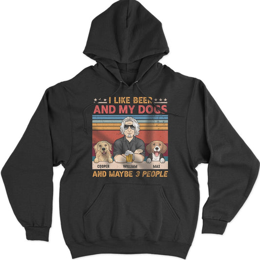 Personalized Hoodie For Dog Dad I Like Beer And My Dogs