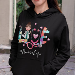 Personalized Hoodie For Nurse Chibi Art