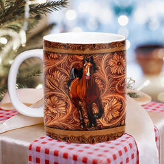 Personalized Horse Mug Wood Style