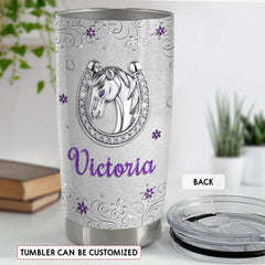 Personalized Horse Tumbler Jewelry Drawing Style