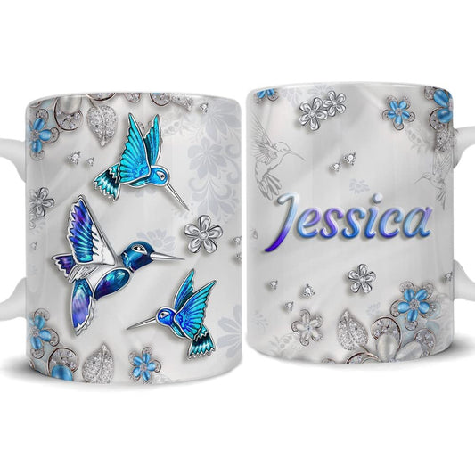 Personalized Hummingbird Mug Jewelry Style With Custom Name