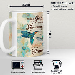 Personalized Hummingbird Mug Just A Girl Loves Hummingbirds