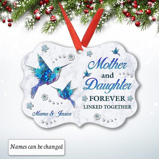 Personalized Hummingbird Ornament Mother and Daughter