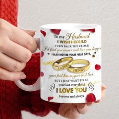 Personalized Husband Mug Couple Rings