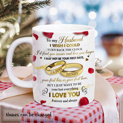 Personalized Husband Mug Couple Rings